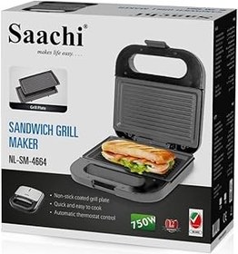 تصویر سازنده ساندویچ Saachi/Grill NL-SM-4664-BK Saachi Sandwich Maker/Grill NL-SM-4664-BK