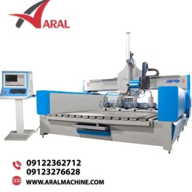 تصویر دستگاه سی ان سی سنگ مدل بازالت " روتاری 4 هد " granit model stone CNC machine