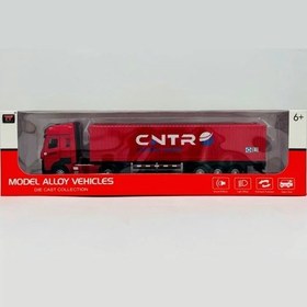 تصویر ماکت کامیون فلزی کانتینر دار موزیکال چراغدار کد 8606 