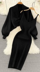 تصویر بافت دوتیکه زنانه مدل 506 سایز فری رنگ سفید 