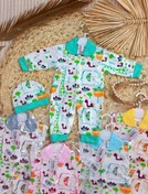 تصویر سرهمی پلی استر پنبه بچگانه با کلاه در طرح های رنگارنگ و جذاب kids clothes