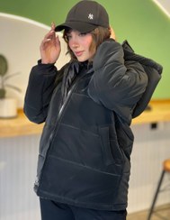 تصویر کاپشن زنانه جنس سیلیکونی Women s Waterproof Silicone Jacket Warm and Comfortable