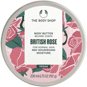 تصویر کره بدن گل سرخ بریتانیایی ۲۰۰ میلی‌لیتر برند the body shop British Rose Body Butter Pink 200ml