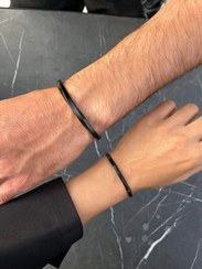 تصویر ست دستبند زنانه و مردانه مشکی 