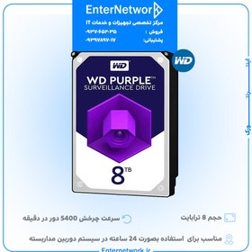 تصویر هارد وسترن دیجیتال بنفش ۸ترابایت شرکتی 