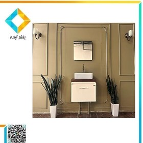 تصویر ست کامل کابینت و روشویی به همراه آینه و باکس آکاژو کابین مدل A126 