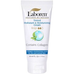 تصویر کرم مرطوب کننده رنگی لابورن حاوی کلاژن مناسب پوست خشک و نرمال laboren hydratant and moisturizing tinted cream for normal to dry skin 50ml