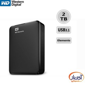 تصویر حافظه اچ دی دی اکسترنال وسترن دیجیتال مدل Elements ظرفیت 2 ترابایت Western Digital Elements 2TB External HDD