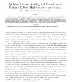 تصویر دانلود کتاب Applying Informed Coding and Embedding to Design a Robust, High Capacity Watermark کتاب انگلیسی استفاده از کدنویسی و جاسازی آگاهانه برای طراحی یک واترمارک قوی و با ظرفیت بالا