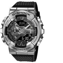 تصویر ساعت مچی جی شاک مشکی نقره ای GM-110G-1A جی شاک ( G-Shock )