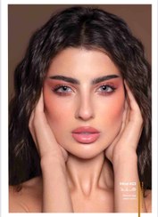 تصویر لنز رنگی هند برند دهب طوسی آیس بدون دور