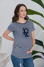 تصویر تیشرت بارداری زنانه سرمه ای برند Görsin Hamile کد 1622120222 