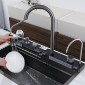 تصویر سینک ظرفشویی هوشمند آبشاری - پیانویی (دیجیتال) ۵ کلیدی 