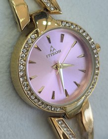 تصویر ساعت زنانه فیترون مدل 9296 - نقره ای طلایی صفحه سبز FITRON WATCH 9296 L