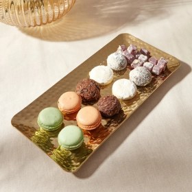 تصویر سینی سرو استیل کاراجا Loren طلایی 