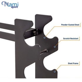 تصویر رک دمبل 2 طبقه بدنسازی Dumbbell rack مدل NS0060 