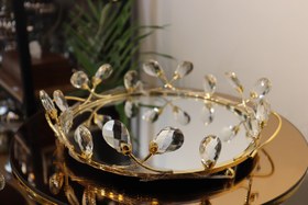 تصویر سینی دسته دار گرد آینه ای وارداتی - کوچک 