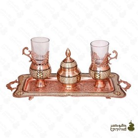 تصویر ست چای‌خوری سلطنتی مس و مینا Goharedirin