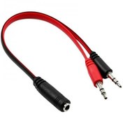 تصویر تبدیل 2 به 1 هدفون و میکروفون و هندزفری دو سر نری و یک سر مادگی 