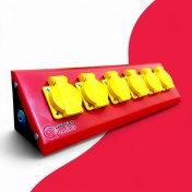 تصویر پریز تک فاز صنعتی شش تایی (بدون کلید) 