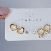 تصویر پک گوشواره میخی رنگ ثابت و ضد حساسیت - پک 