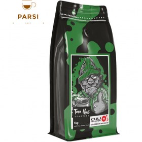 تصویر دانه قهوه 70% روبوستا کولی سبز تام کینز وزن 1 کیلوگرم 70% Robusta Koli green coffee beans, weight 1 kg