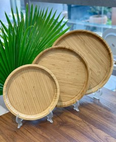 تصویر سینی بامبو سه تایی گرد وارداتی 