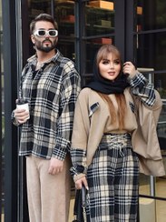 تصویر ست شکت شلوار پشمی زنانه، مردانه (فروش تک یا جفت) فری سایز ۳۸ تا ۴۸ - کرم / ست مردانه 