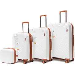 تصویر ست چمدان تیتان پلورا مدل ۶۰۶۶ رنگ سفید قهوه ای Titan Pleura Luggage Set Model 6066 White Brown