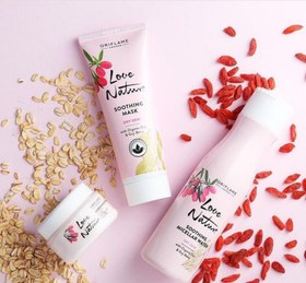 تصویر ماسک تسکین دهنده جودوسر و گوجی بری لاونیچر Love Nature Soothing Mask with Organic Oat & Goji 