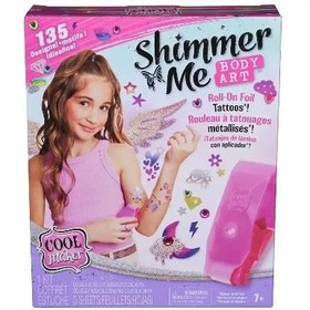تصویر ست تاتو فویل رول-آن شیمر می بادی آرت برند cool maker Shimmer Me Body Art Roll-On Foil Tattoos Set