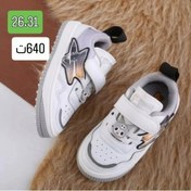 تصویر کتانی بچگانه ونس کرومی طرح ستاره دار سایز ۲۷ تا ۳۱ رنگ سفید مشکی طوسی 