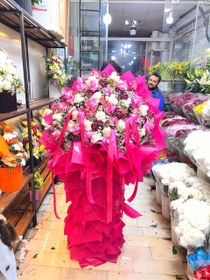 تصویر دسته گل ایستاده رز کد 508 