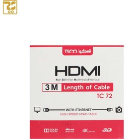 تصویر کابل HDMI تسکو مدل TC 72 به طول 3 متر ا TSCO TC 72 HDMI Cable 3m TSCO TC 72 HDMI Cable 3m