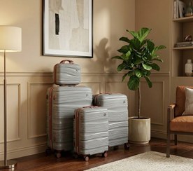 تصویر سرویس کامل چمدان صد در صد نشکن mr پ پ چهار تکه 