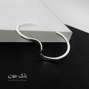تصویر دستبند دخترانه آبکاری نقره مدل موج 