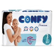 تصویر پوشک بچه چسبی بسته 36 عددی برند کانفی بیبی Confy Baby سایز 3 