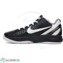 تصویر کفش بسکتبال نایک طرح اصلی Nike Kobe 6 Black White 