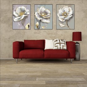 تصویر تابلو سه تیکه گل 