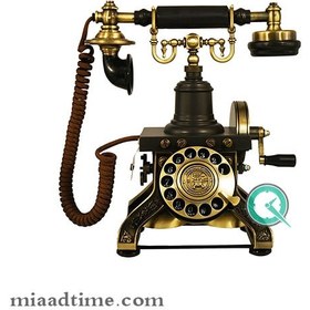 تصویر تلفن رومیزی کلاسیک | تلفن رومیزی با شماره گیر چرخشی کد 1892 