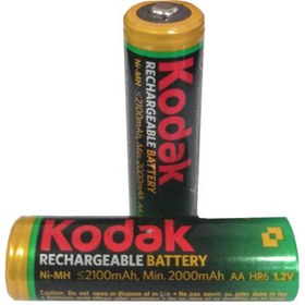 تصویر باتری قلمی کداک قابل شارژ - 2100mAh - پک دوتایی Kodak HR6-2100mAh Rechargeable AA Battery - Pack Of 2