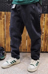 تصویر شلوار مام فیت مردانه ذغالی مشکی پارچه کویرباضمانت دوخت وپارچه - ۳ Men's charcoal mom fit pants