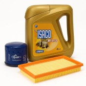 تصویر پک سرویس روغن پژو 405 و پارس (پرشیا) و سمند (موتور XU7)(روغن بهتام طلایی+فیلتر روغن +فیلتر هوا) 