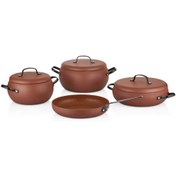 تصویر سرویس قابلمه گرانیتی کرکماز مدل چوملک Çömlek A2657 KORKMAZ Çömlek A2657 7Pieces Cookware Set