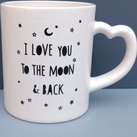 تصویر ماگ طرح i love you مدل استوانه ای بلند