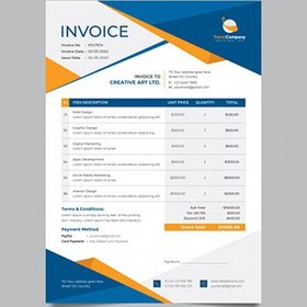 تصویر فاکتور و صورتحساب چند منظوره – Corporate invoice design 