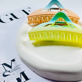 تصویر کلیپس دورنگ - بنفش کرم 