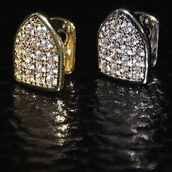 تصویر روکش دندان گریلز تک دندان فول نگین 