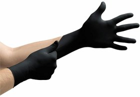 تصویر دستکش پزشکی نیتریل مشکی مای کلاو مالزی سایز مدیوم 