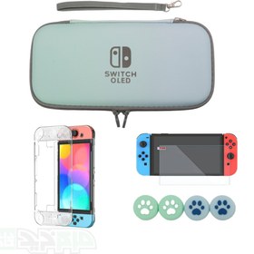 تصویر پک لوازم جانبی نینتندو سوییچ OLED رنگ آبی – سبز Nintendo Switch OLED Accessory Pack - Blue / Green